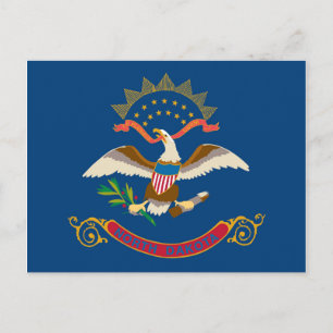 Cartão Postal State Flag of North Dakota, EUA