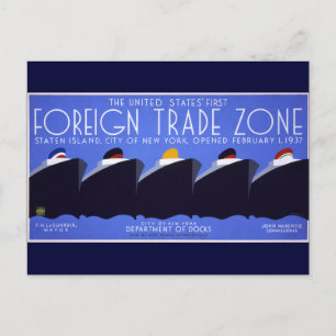 Cartão Postal Staten Island Vintage WPA Poster