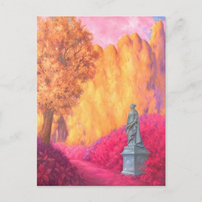 Cartão Postal "Statue in a Garden." Postcard (Frente)