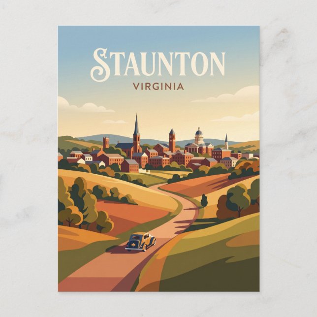 Cartão Postal Staunton EUA (Frente)