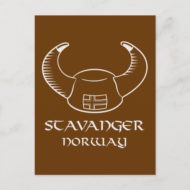 Cartão Postal Stavanger Norway Viking Hat (Frente)