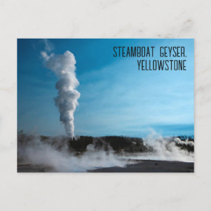 Cartão Postal Steamboat Geyser Erupção Yellowstone