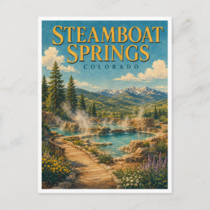Cartão Postal Steamboat Springs Colorado Fontes Termais GeoSaga