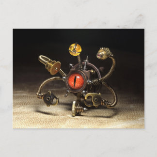 Cartão Postal Steampunk Beholder Robot