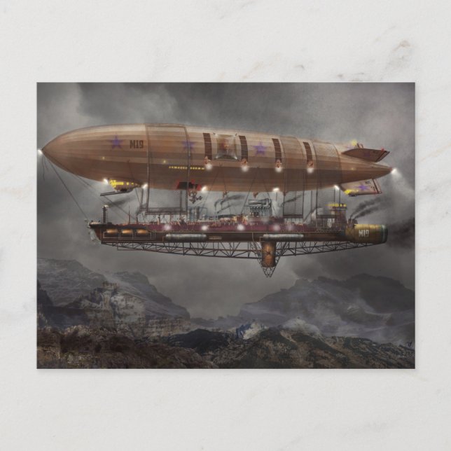 Cartão Postal Steampunk - Blimp - Airship Maximus (Frente)