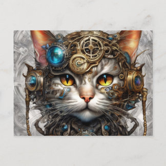 Cartão Postal Steampunk Cat 1