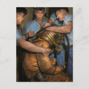 Cartão Postal Steampunk - Diver - Uma carga dos meus ombros em 1