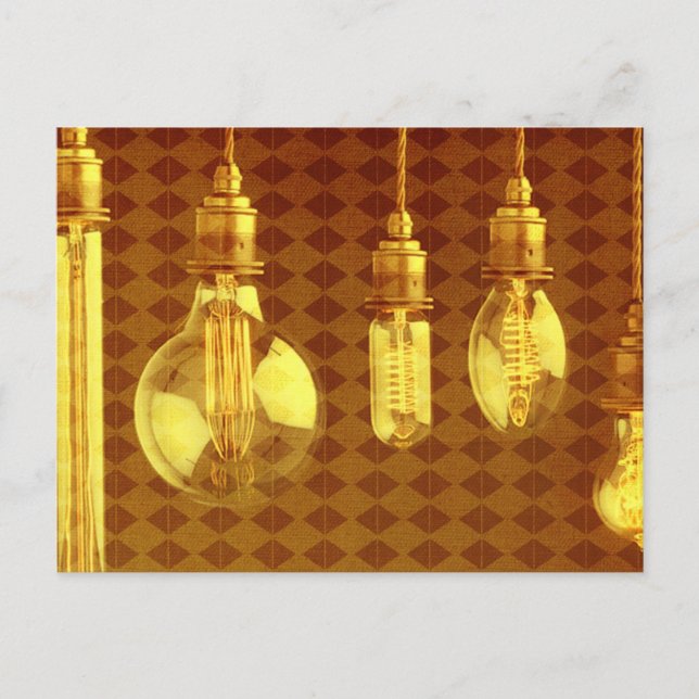 Cartão Postal Steampunk Edison Bulbs (Frente)
