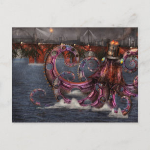 Cartão Postal Steampunk - Enteroctopus magnificus roboticus