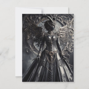 Cartão Postal Steampunk Fantasy Darkness Demon Fashion