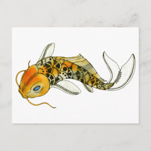 Cartão Postal Steampunk Koi