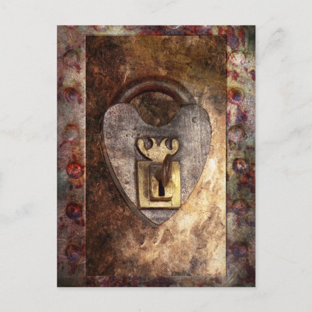 Cartão Postal Steampunk - Locksmith - A chave do meu coração (Frente)