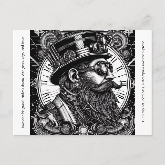 Cartão Postal Steampunk Man (Frente)