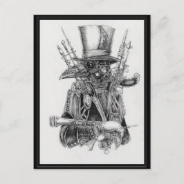 Cartão Postal Steampunk Mecha Crow