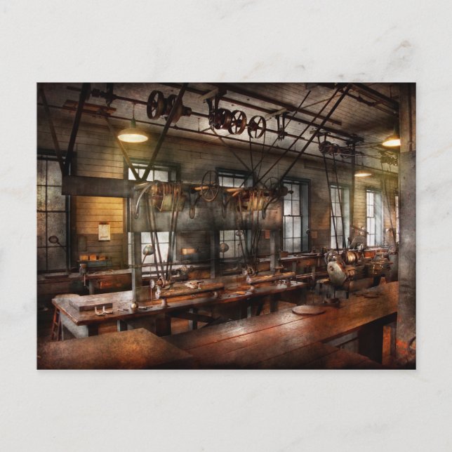Cartão Postal Steampunk - O Workshop (Frente)