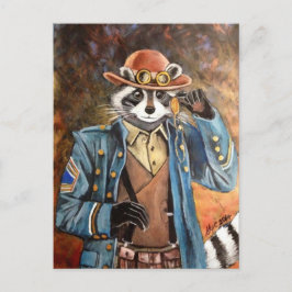 Cartão Postal Steampunk Raccoon