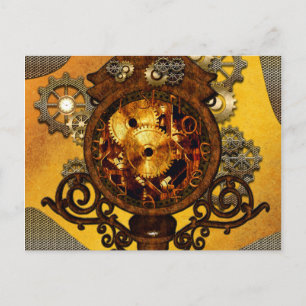 Cartão Postal Steampunk, relógio incrível
