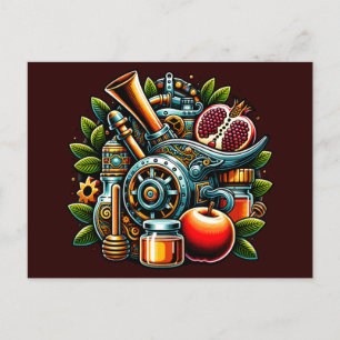 Cartão Postal Steampunk Rosh Hashanah