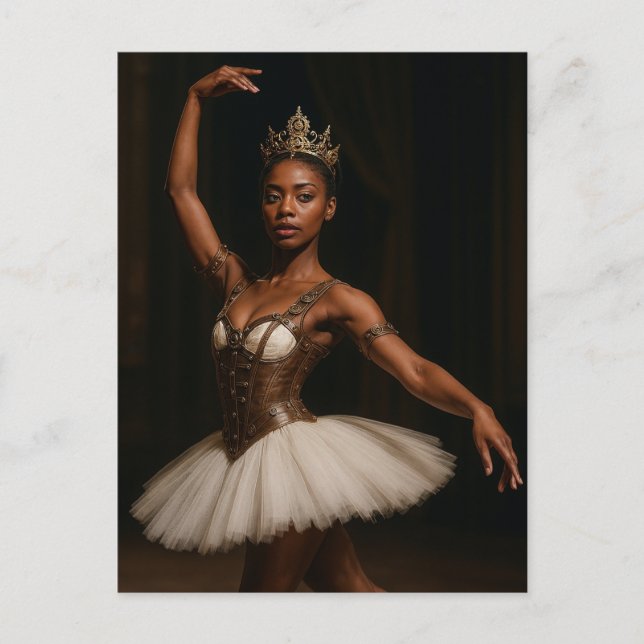 Cartão Postal Steampunk Royal Ballerina Elegant Fantasy (Frente)