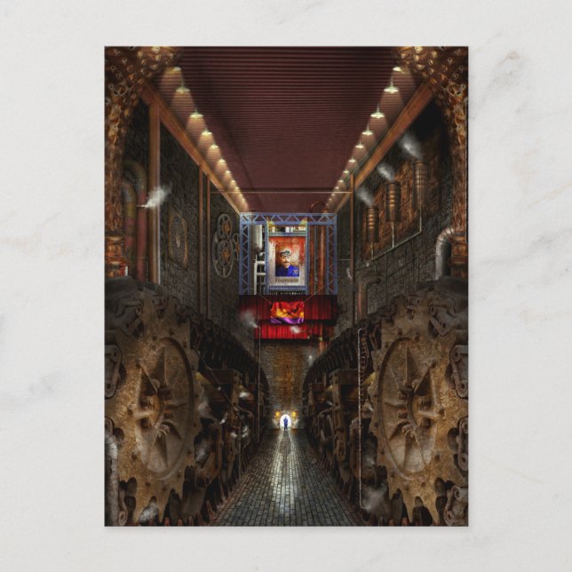 Cartão Postal Steampunk - Sociedade distópica (Frente)