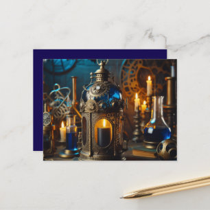 Cartão Postal Steampunk Victorian Gothsts Lanterna