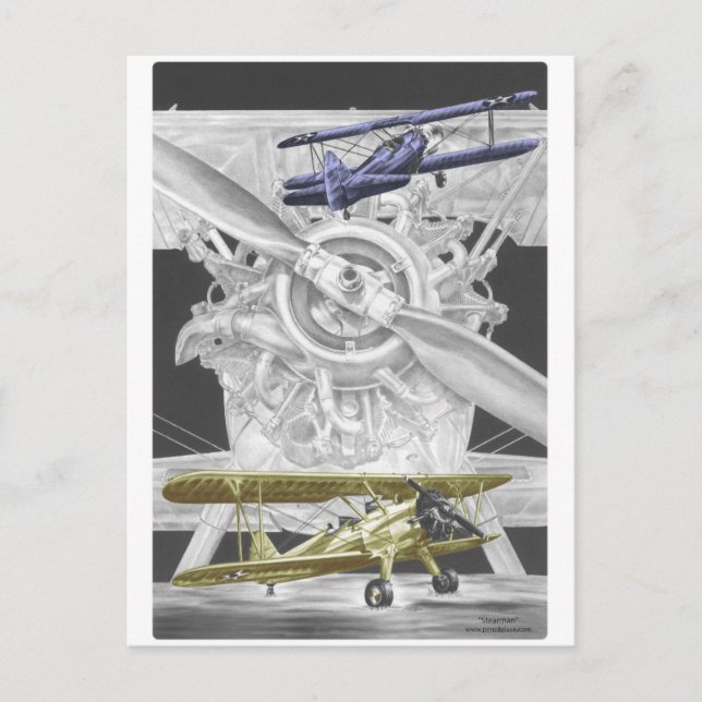 Cartão Postal Stearman Biplane (Frente)