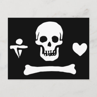 Cartão Postal Stede Bonnet authentic pirate flag