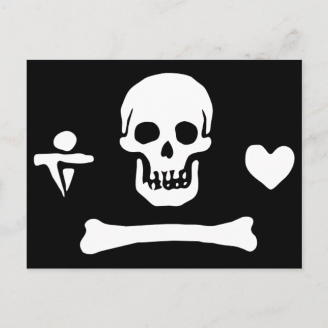 Cartão Postal Stede Bonnet authentic pirate flag (Frente)