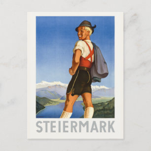 Cartão Postal Steiermark Austria Poster vintage 1948