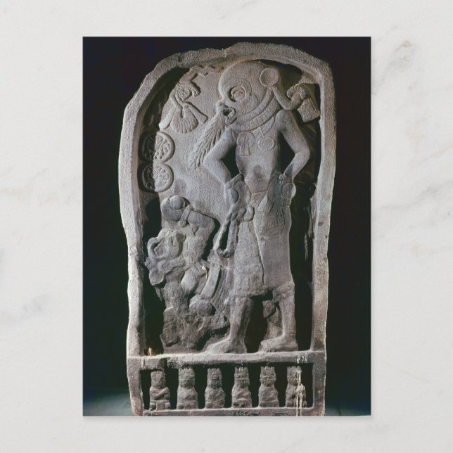 Cartão Postal Stela representando um jogador de bola, da Guatema (Frente)