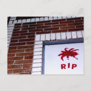 Cartão Postal stencil de aranha r.i.p.