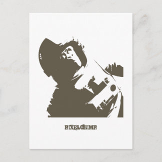 Cartão Postal Stencil Space Chimp