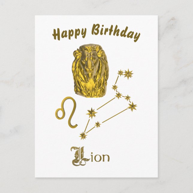 Cartão Postal Sternzeichen Löwe - (Frente)