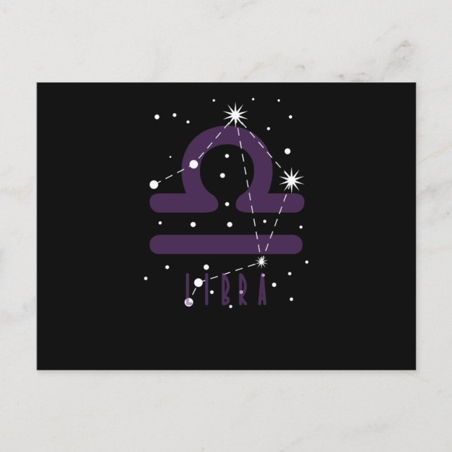Cartão Postal Sternzeichen Waage "Libra" (Frente)