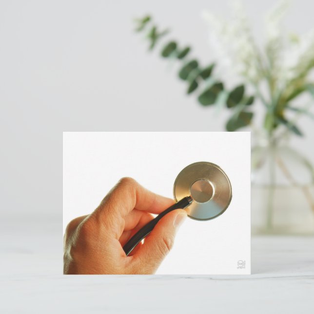 Cartão Postal  Stethoscope Hospital Sick Get well Get well soon  (Em pé/Frente)