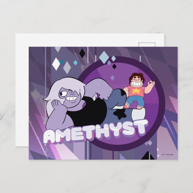 Cartão Postal Steven Universe | Gráfico de Caracteres Ametist (Frente/Verso)