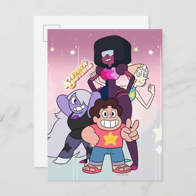 Cartão Postal Steven Universe | Grupo Crystal Gem Pose (Frente/Verso)