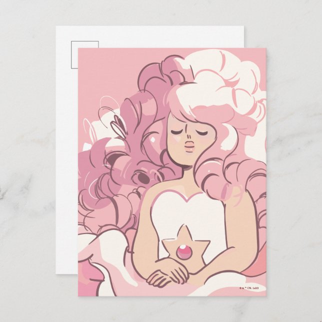 Cartão Postal Steven Universe | Ilustração de Rosa Quartz (Frente/Verso)