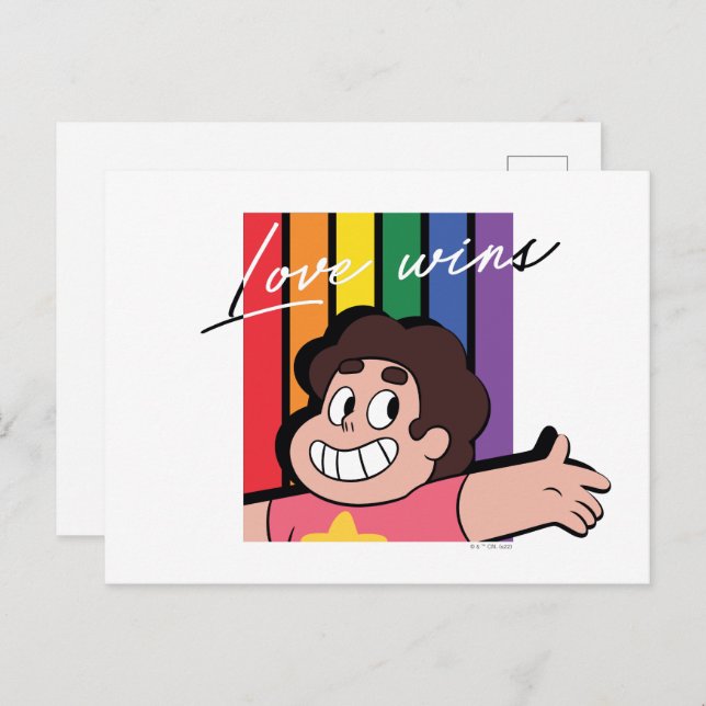 Cartão Postal Steven Universe - O amor ganha (Frente/Verso)