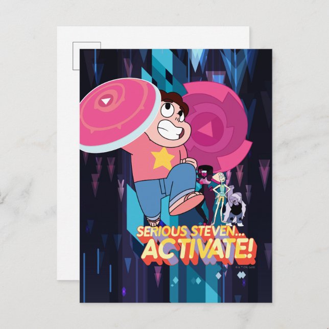 Cartão Postal Steven Universe | Steven sério.. Ativar! (Frente/Verso)