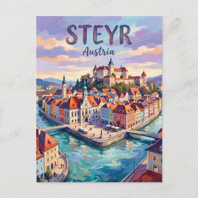 Cartão Postal Steyr Áustria (Frente)