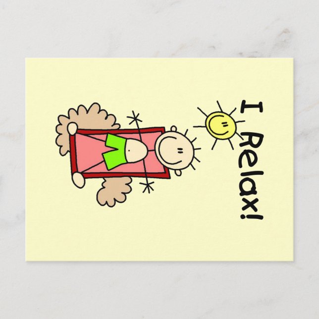 Cartão Postal Stick Figure Boy I Relax (Frente)