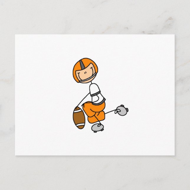 Cartão Postal Stick Figure Football Orange (Frente)