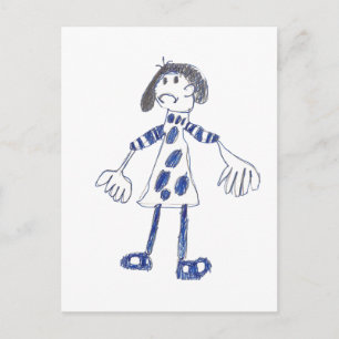 Cartão Postal Stick Figure Girl pede abraço