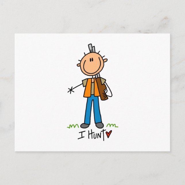 Cartão Postal Stick Figure Hunter (Frente)