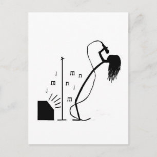 Cartão Postal Stick Singer
