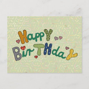 Cartão Postal Stickbild Geburtstag