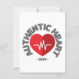 Cartão Postal Sticker Authentic Heart 2024