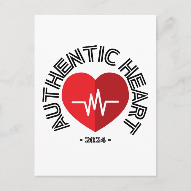Cartão Postal Sticker Authentic Heart 2024 (Frente)