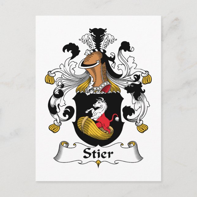 Cartão Postal Stier Family Crest (Frente)